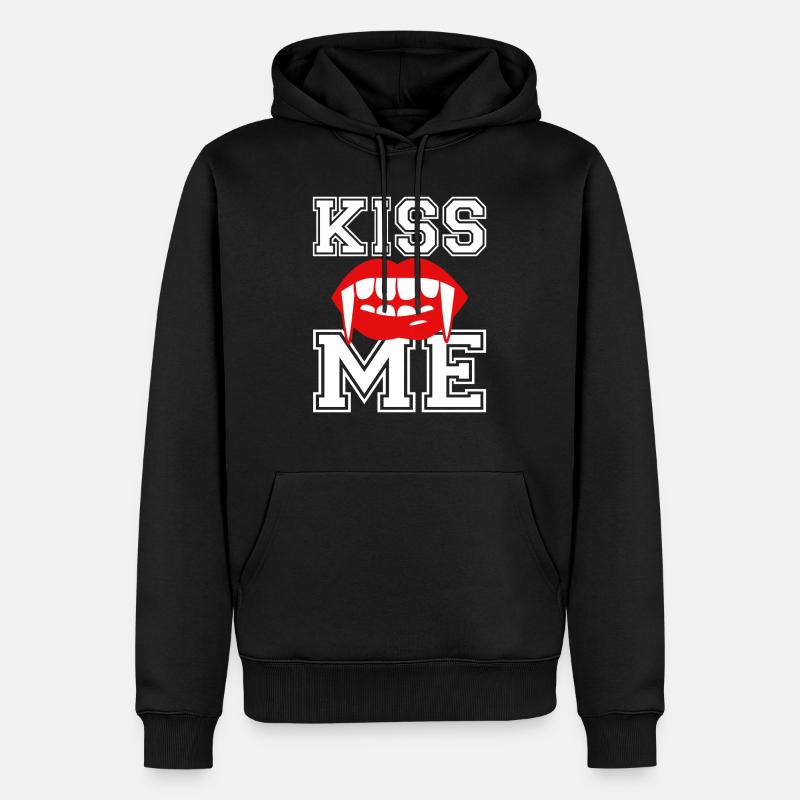 Vampire embrassant la bouche - Sweat à capuche Premium bio Homme - noir