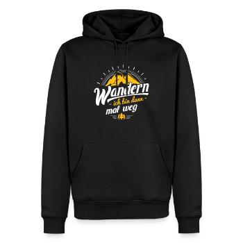 Randonnée Je pars, montagnes, envie de voyager - Sweat à capuche Premium bio Homme - noir - Devant - Nico (187cm)