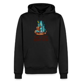 Dickes Einhorn Keks Cookie verfressen Hunger - Männer Premium Bio Hoodie - Schwarz - Vorne - Nico (187cm)