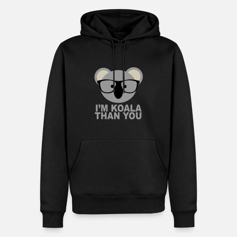 Koala - Männer Premium Bio Hoodie - Schwarz