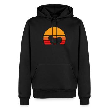 Coton De Toulear Sunset - Chemises rétro pour chien - Sweat à capuche Premium bio Homme - noir - Devant - Nico (187cm)