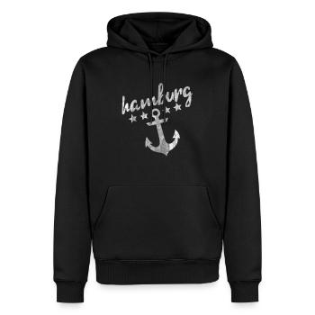 Ancre de Hambourg - Sweat à capuche Premium bio Homme - noir - Devant - Nico (187cm)