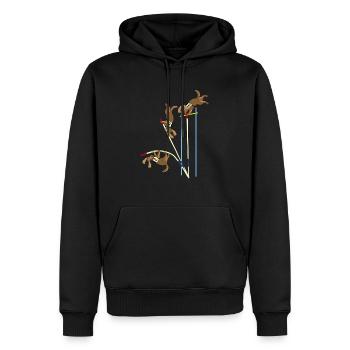 Stabhochsprung Hund - Männer Premium Bio Hoodie - Schwarz - Vorne - Nico (187cm)