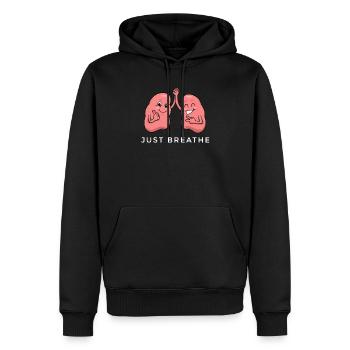 Lunge Lungenflügel Anatomie Atmen Atmung - Männer Premium Bio Hoodie - Schwarz - Vorne - Nico (187cm)