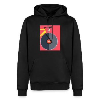 Riding Vinyl - Männer Premium Bio Hoodie - Schwarz - Vorne - Nico (187cm)
