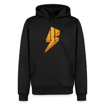 Blitz - Männer Premium Bio Hoodie - Schwarz - Vorne - Nico (187cm)