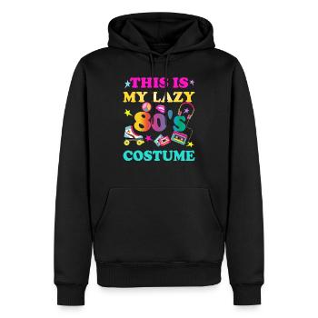 Ceci est mon costume paresseux des années 80 Vintage - Sweat à capuche Premium bio Homme - noir - Devant - Nico (187cm)