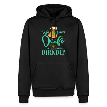 blockedTitle - Männer Premium Bio Hoodie - Schwarz - Vorne - Nico (187cm)
