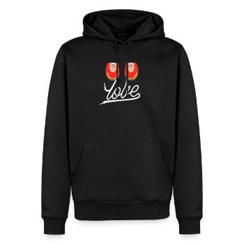 Amour Courir - Sweat à capuche Premium bio Homme - noir - Devant - Nico (187cm)