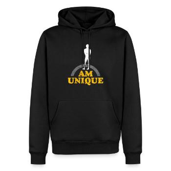 Dysmelie Behinderung - Männer Premium Bio Hoodie - Schwarz - Vorne - Nico (187cm)