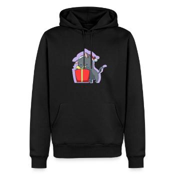 Niedliche Katze Weihnachten Katzen Weihnachtlich - Männer Premium Bio Hoodie - Schwarz - Vorne - Nico (187cm)