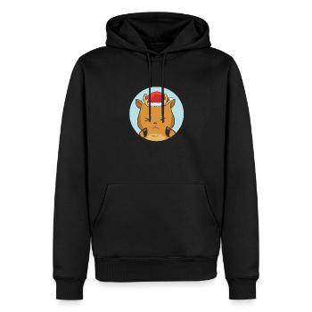 Rentiere Niedlich Weihnachtlich Weihnachten Xmas - Männer Premium Bio Hoodie - Schwarz - Vorne - Nico (187cm)