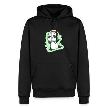 Panda Weihnachten Pandabär Weihnachtlich Niedlich - Männer Premium Bio Hoodie - Schwarz - Vorne - Nico (187cm)