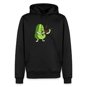 Avocado Playing The Violin - Men’s Premium Organic Hoodie - black - Front - Nico (187cm)