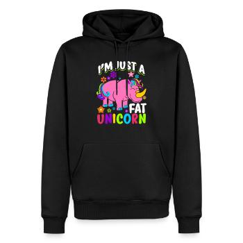 Rhino Je suis juste un gros cadeau de licorne - Sweat à capuche Premium bio Homme - noir - Devant - Nico (187cm)