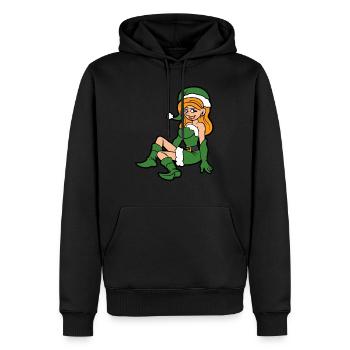 Noël Onze Xmas De Noël Elfe - Sweat à capuche Premium bio Homme - noir - Devant - Nico (187cm)