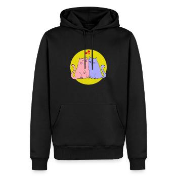 Katzen - Männer Premium Bio Hoodie - Schwarz - Vorne - Nico (187cm)
