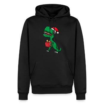 Weihnachten Dino T-Rex Dinosaurier Kinder - Männer Premium Bio Hoodie - Schwarz - Vorne - Nico (187cm)