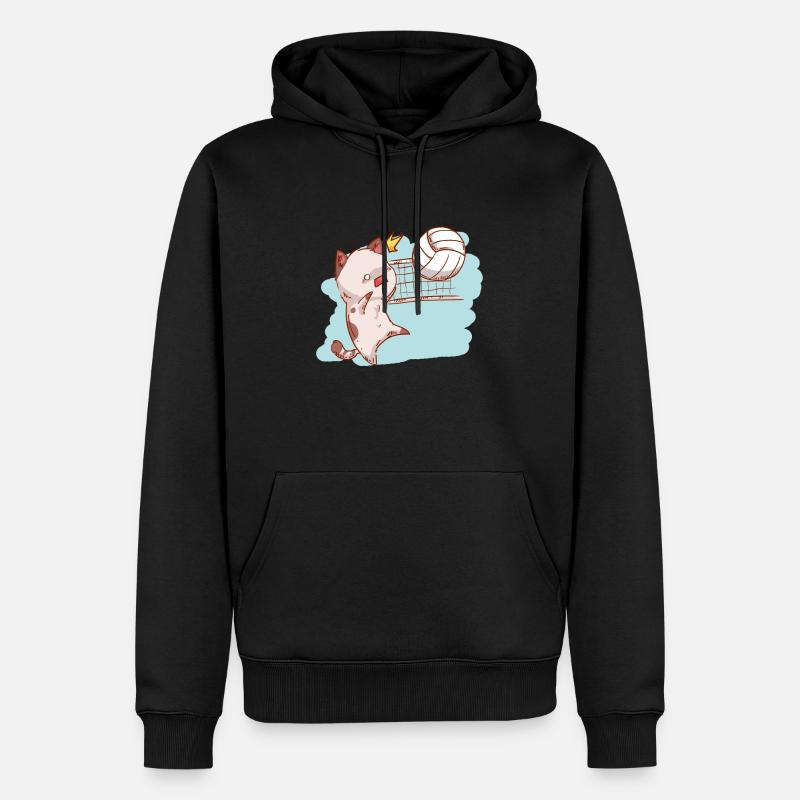 Volley-ball de chat - Sweat à capuche Premium bio Homme - noir