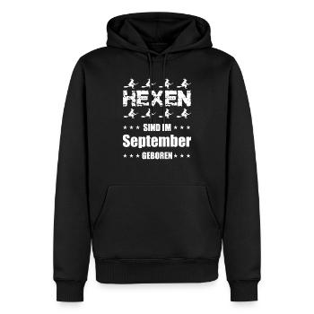 Hexe - Männer Premium Bio Hoodie - Schwarz - Vorne - Nico (187cm)
