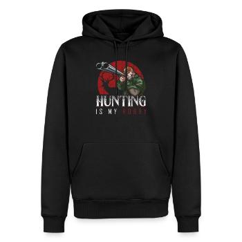 chasse - Sweat à capuche Premium bio Homme - noir - Devant - Nico (187cm)