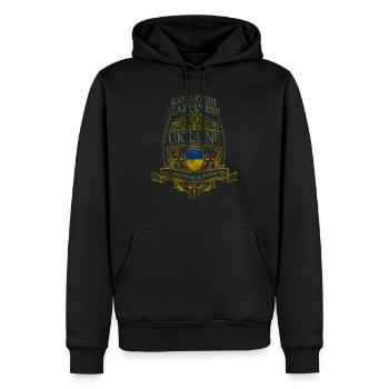 Ukraine - Sweat à capuche Premium bio Homme - noir - Devant - Nico (187cm)