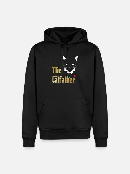 Katzenvater The Catfather Katze Vater Dad Papa - Männer Premium Bio Hoodie - Schwarz