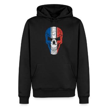 Crâne france - Sweat à capuche Premium bio Homme - noir - Devant - Nico (187cm)