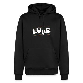 Amour arc-en-ciel cadeau enfants noël - Sweat à capuche Premium bio Homme - noir - Devant - Nico (187cm)