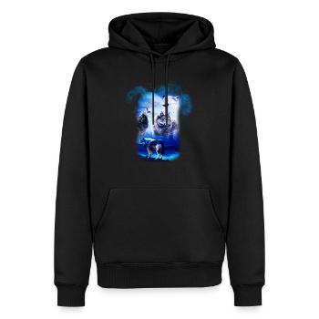 Phantasie Wolf Wölfe - Männer Premium Bio Hoodie - Schwarz - Vorne - Nico (187cm)
