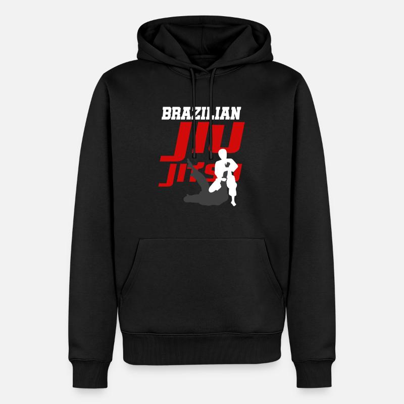 BJJ Jiu Jitsu brésilien - Sweat à capuche Premium bio Homme - noir