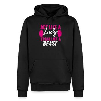 Fitness health workout fit sport training t-shirt - Männer Premium Bio Hoodie - Schwarz - Vorne - Nico (187cm)