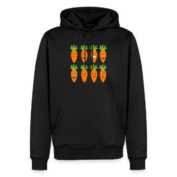 Carrot Emojis - Men’s Premium Organic Hoodie - black - Front - Nico (187cm)