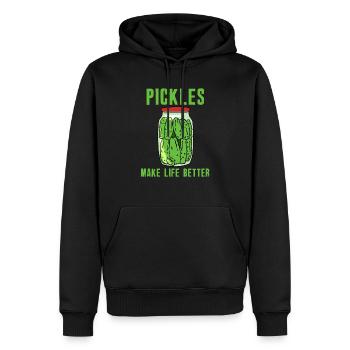 Pickles machen das Leben besser - Männer Premium Bio Hoodie - Schwarz - Vorne - Nico (187cm)