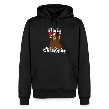 Ours de noel - Sweat à capuche Premium bio Homme - noir - Devant - Nico (187cm)