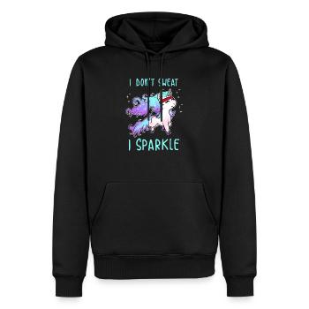 Ich schwitze nicht Ich funkele Unicorn Gym Workout - Männer Premium Bio Hoodie - Schwarz - Vorne - Nico (187cm)