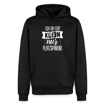 Je ne suis pas Petit Seulement Économie de place - Sweat à capuche Premium bio Homme - noir - Devant - Nico (187cm)