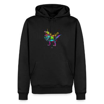 Cadeau drôle de licorne de dinosaure de licorne de T-Rex - Sweat à capuche Premium bio Homme - noir - Devant - Nico (187cm)