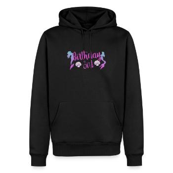 fille d'anniversaire sirène - Sweat à capuche Premium bio Homme - noir - Devant - Nico (187cm)