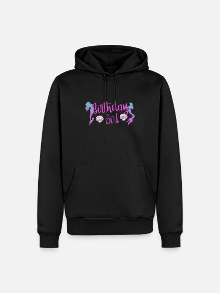 fille d'anniversaire sirène - Sweat à capuche Premium bio Homme - noir
