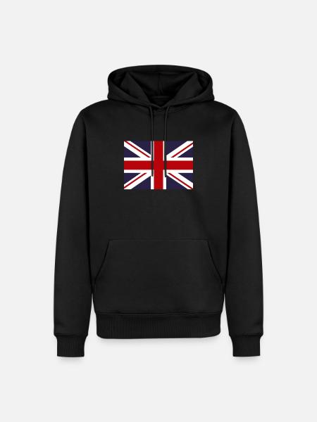 Drapeau, angleterre, angleterre, illustration - Sweat à capuche Premium bio Homme - noir