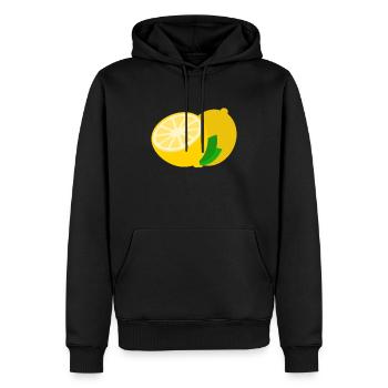 Zitrone Geschenk Gelb Limette Sauer - Männer Premium Bio Hoodie - Schwarz - Vorne - Nico (187cm)