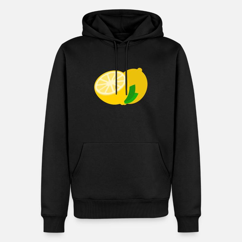Zitrone Geschenk Gelb Limette Sauer - Männer Premium Bio Hoodie - Schwarz