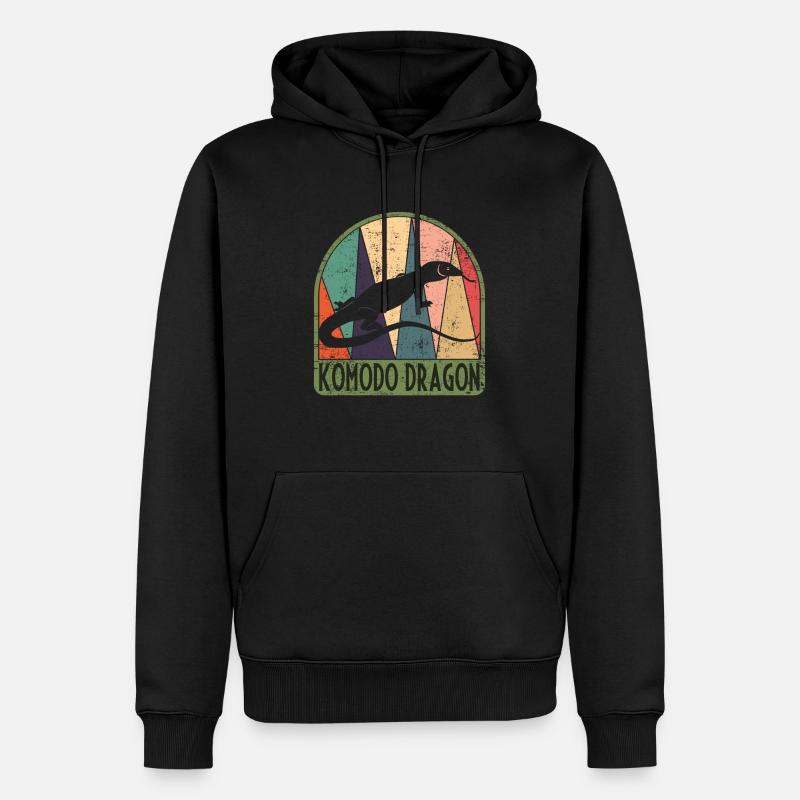 dragon de Komodo - Sweat à capuche Premium bio Homme - noir
