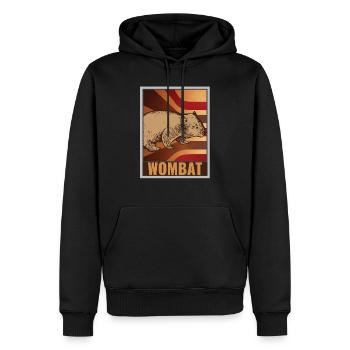 Affiche rétro Wombat - Sweat à capuche Premium bio Homme - noir - Devant - Nico (187cm)