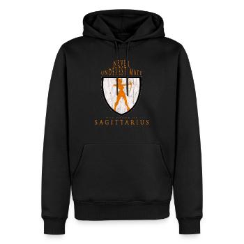 Sagittaire - Sweat à capuche Premium bio Homme - noir - Devant - Nico (187cm)