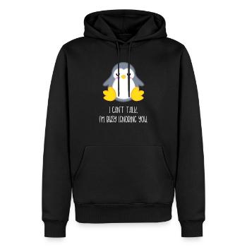 Pinguin – Pinguine – Pinguinfan – Ignoranz - Männer Premium Bio Hoodie - Schwarz - Vorne - Nico (187cm)
