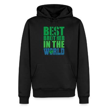 Bester Bruder auf der Welt - Männer Premium Bio Hoodie - Schwarz - Vorne - Nico (187cm)