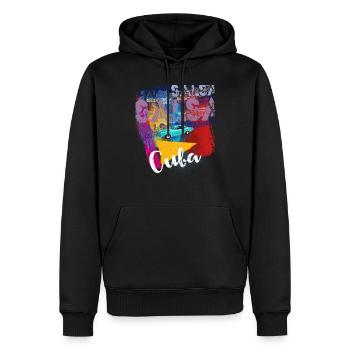 Salsa Cuba Havane T-shirt oldtimer pour salseros - Sweat à capuche Premium bio Homme - noir - Devant - Nico (187cm)