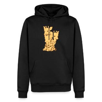 Girafe - Girafes - Fan de girafes - Famille - Sweat à capuche Premium bio Homme - noir - Devant - Nico (187cm)